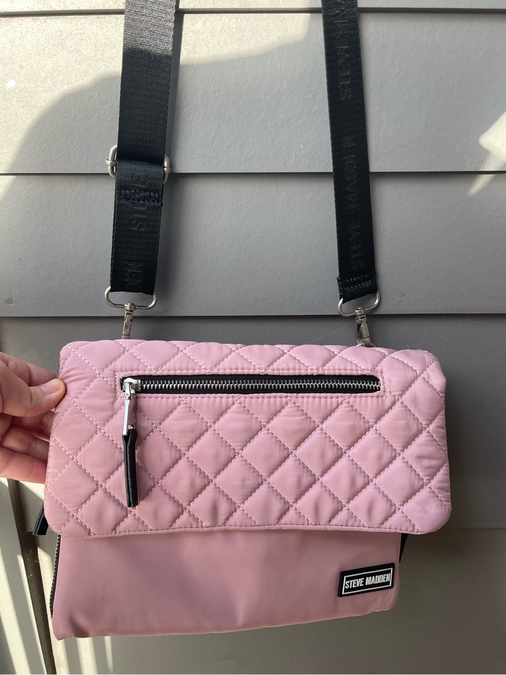 Steve Madden Pink Quilted Flap Crossbody